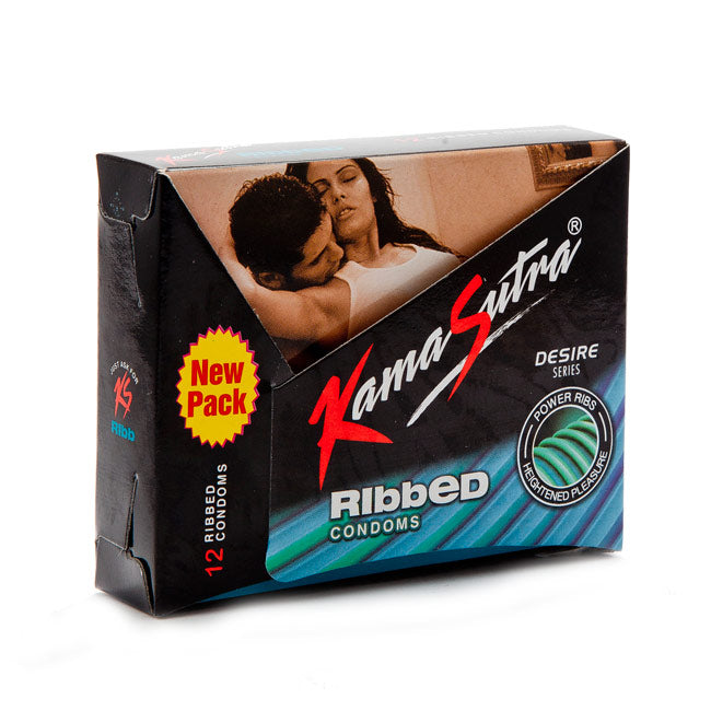 kama Sutra Desire Series Ribbed Condoms 12 Ribbed Condoms