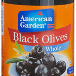 AMERICAN GARDEN BLACK OLIVES WHOLE 450GM
