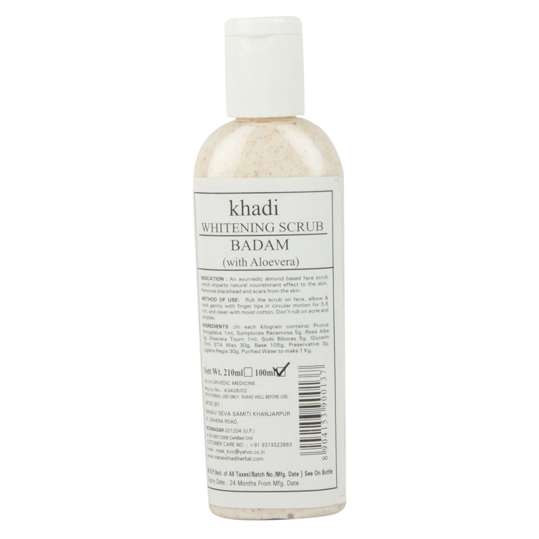 KHADI WHITENING SCRUB BADAM (WITH ALOEVERA) 210ML