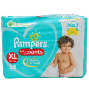 PAMPERS BABY DRY Pants. XL 12-17 KG 36 PANTS