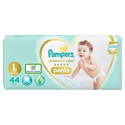 PAMPERS PREMIUM CARE PANTS LARGE 9-14KG 44 PANTS