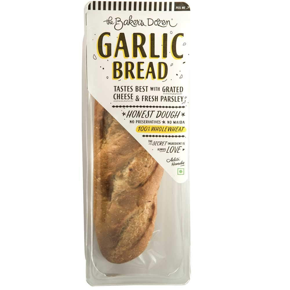 The Bakers Dozen Gralic Bread 100% Whole Wheat 160Gm