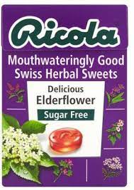 Ricola Mouthwateringly Good Swiss Herbal Sweets Delicious Elderflower 45gm