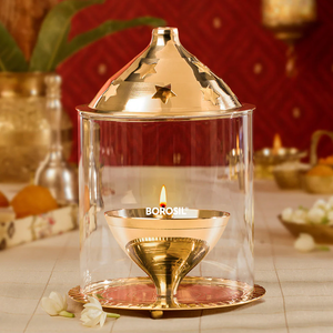 Borosil Akhand Diya Brass Large