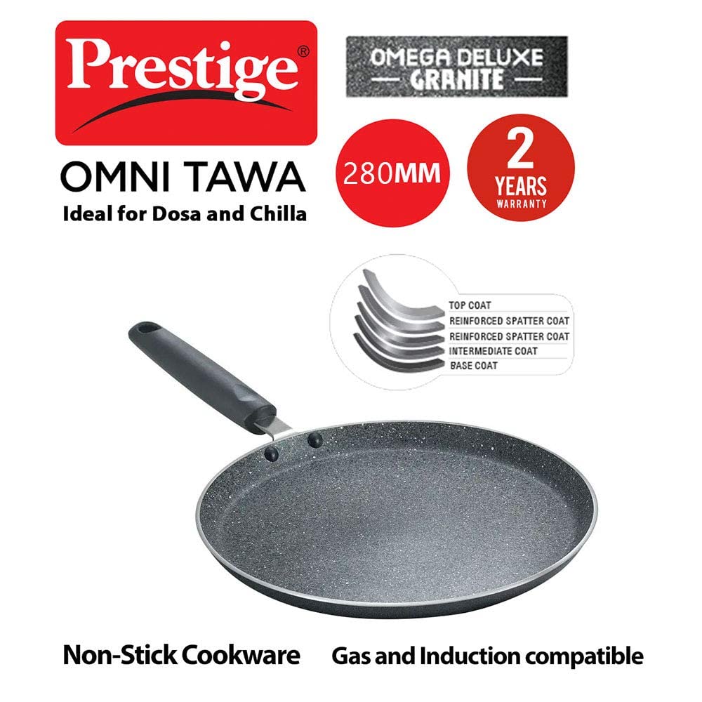 Prestige Omega Deluxe Granite Cookware Omni Tawa 280mm