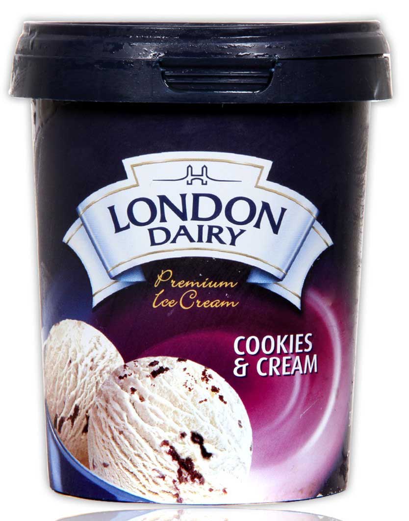 London Dairy Premium Ice Cream Cookies - Cream 1ltr