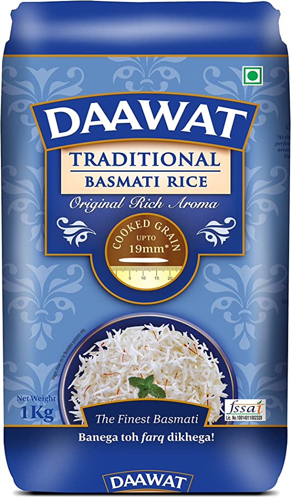 Daawat Traditional Basmati Rice Original Rich Aroma 1kg