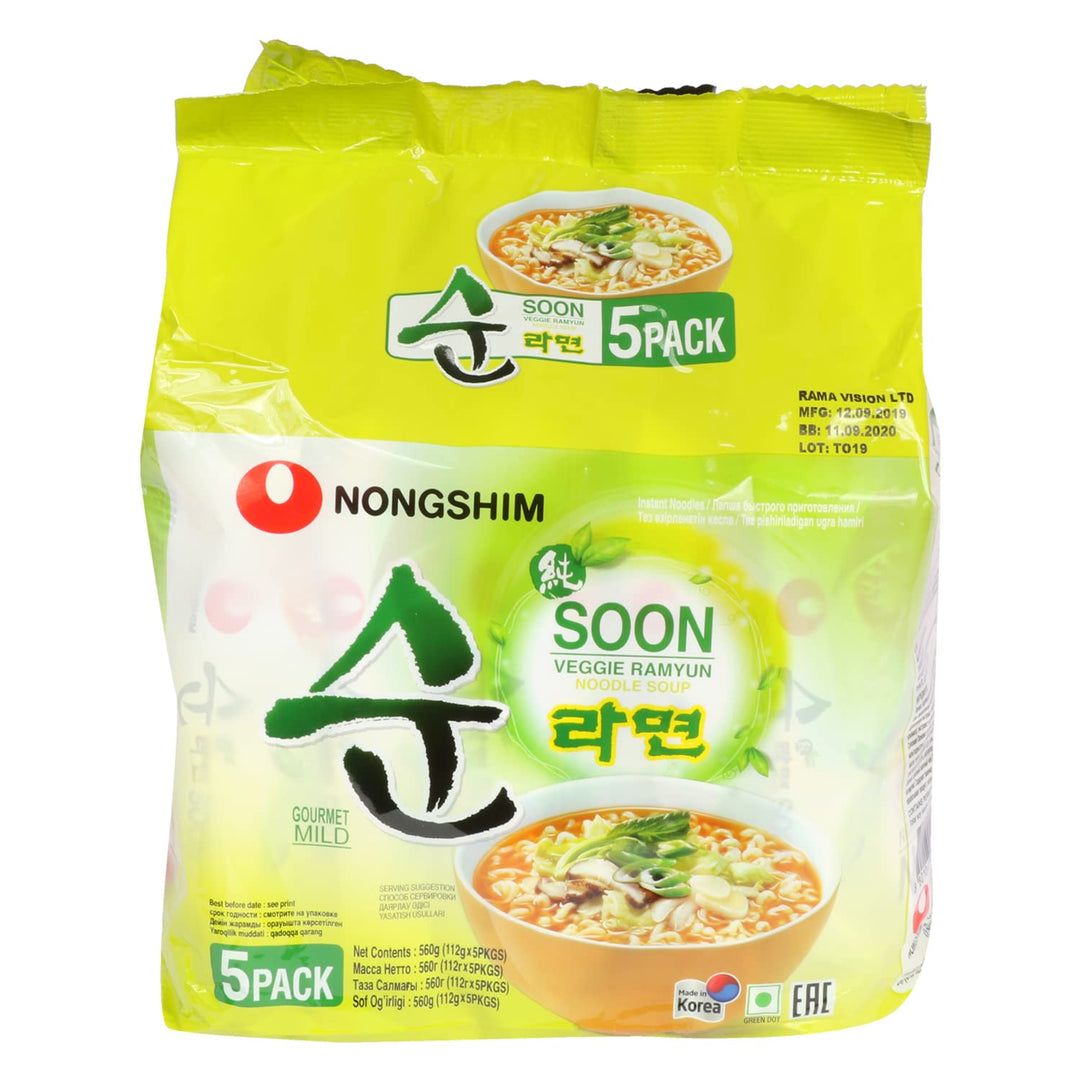 Nongshim Soon Veggie Ramyun Noodle Soup Pack 112gms