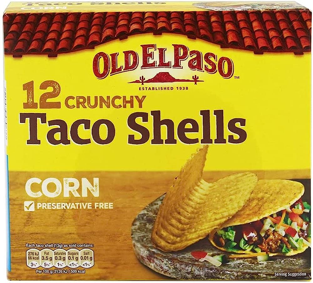 Old Elpaso Taco Shells 12 Crunchy Sheets Imported Imp