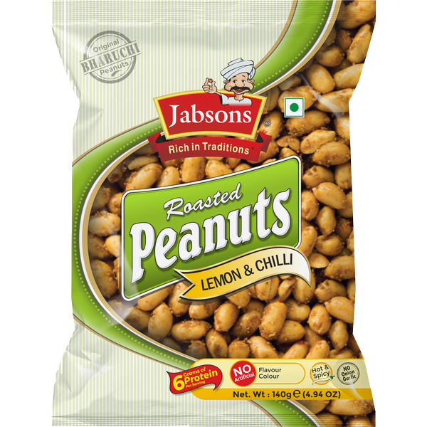 Jabsons Roasted Peanuts Lemon - Chilli 140gm