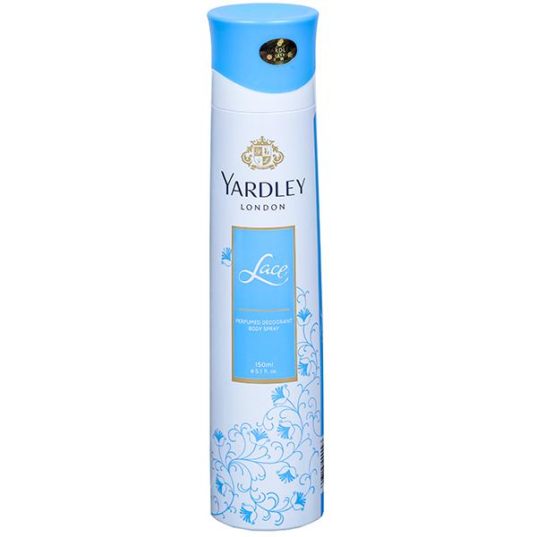 YARDLEY    LONDON LACE REFRESHING BODY SPRAY 150ML IMP