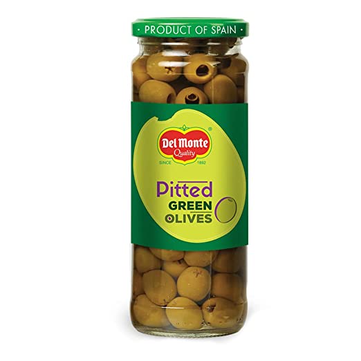 DEL MONTE PITTED GREEN OLIVES 450GM