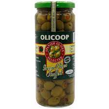 OLICOOP PIMIENTO STUFFED GREEN OLIVES 450GM