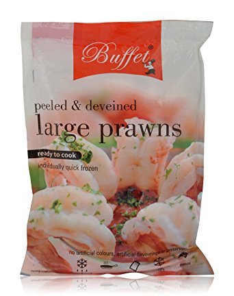 BUFFET PEELED & DEVEINED LARGE PRAWNS 250GM