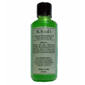 KHADI NATURAL FACEWASH GEL WITH TEA TREE OIL 210ML - 1015077