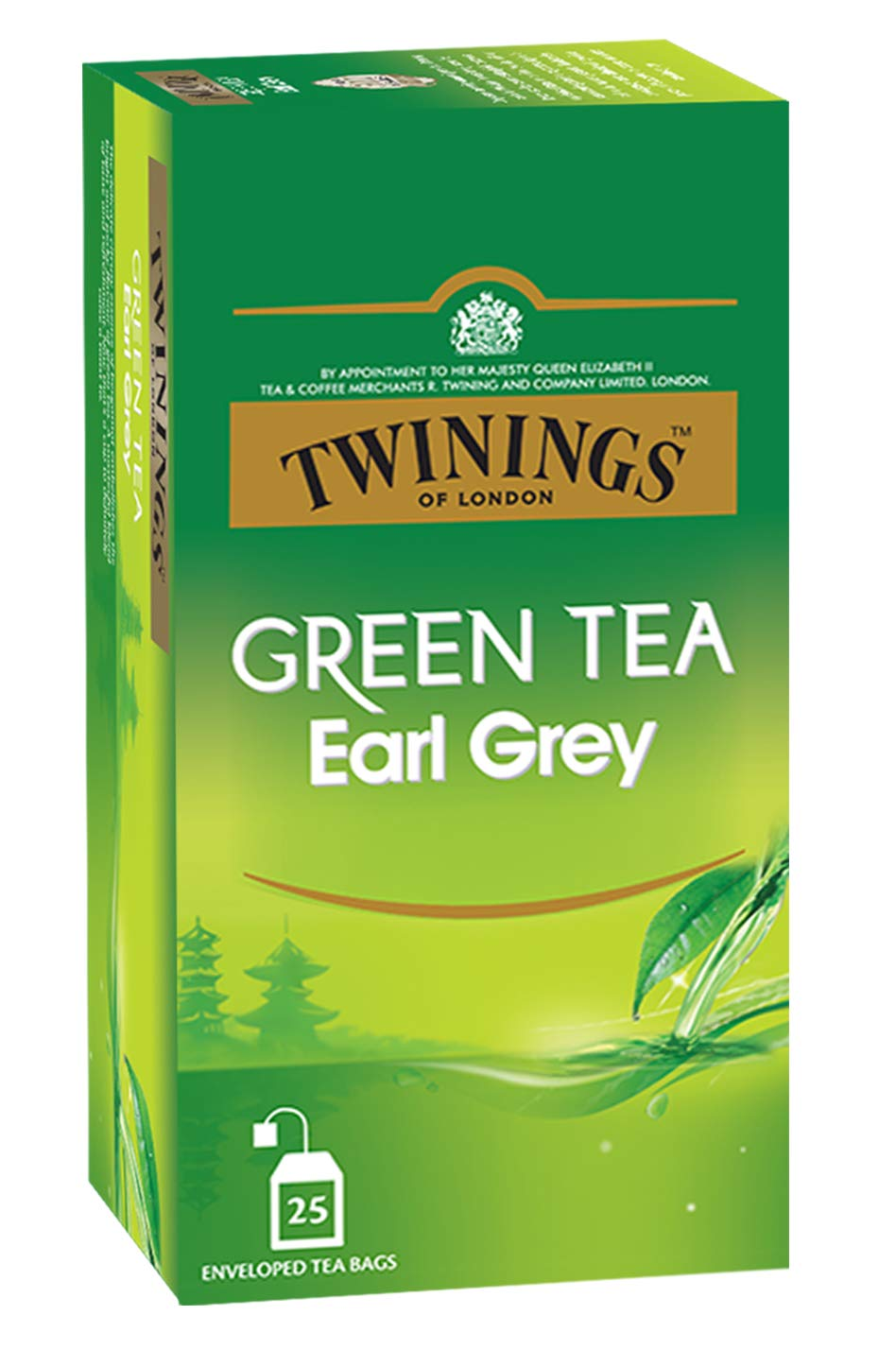 TWINING EARL GREY GREEN TEA 25 TEA BAGS N