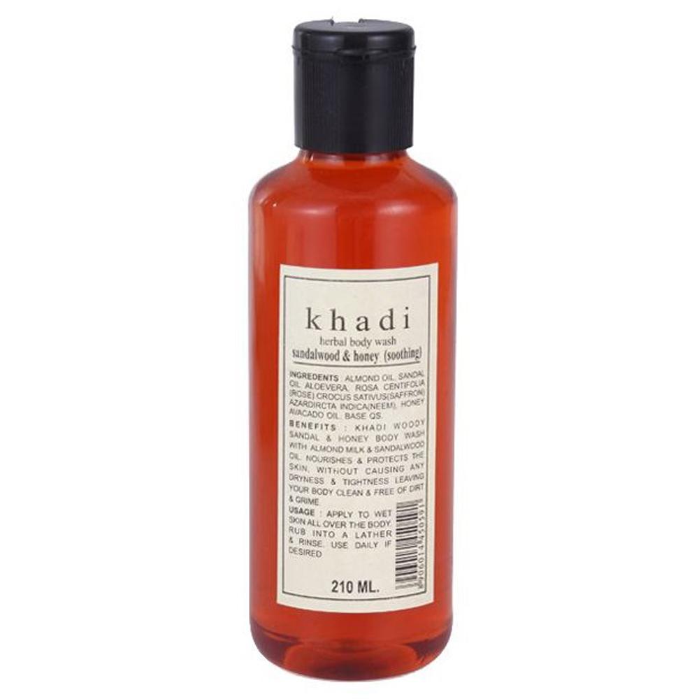 KHADI HERBAL BODY WASH SANDALWOOD &HONEY 210ML