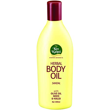 KEO KARPIN HERBAL BODY OIL SANDAL WITH OLIVE OIL NEEM & HALDI 300ML