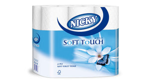 SOFTOUCH BATHROOM TISSUE 2PLY 100MTRSX 4ROLLS