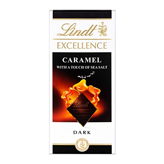 LINDT EXCELLENCE CARAMEL DARK CHOCOLATE 100GM