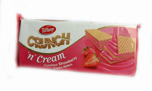 TIFFANYCRUNCH N CREAM CRUNCHIEST STRAWBERRY FLAVOURED CREAM WAFERS 150G