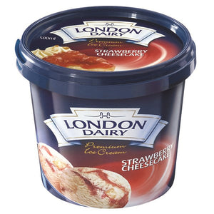 London Dairy Premium Ice Cream Strawberry Cheese Cake 500ml