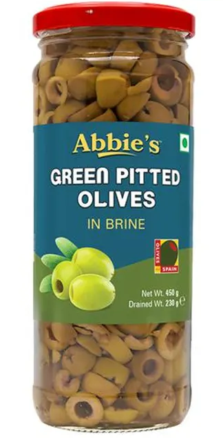 ABBIES OLIVES GREEN PITTED 450GM