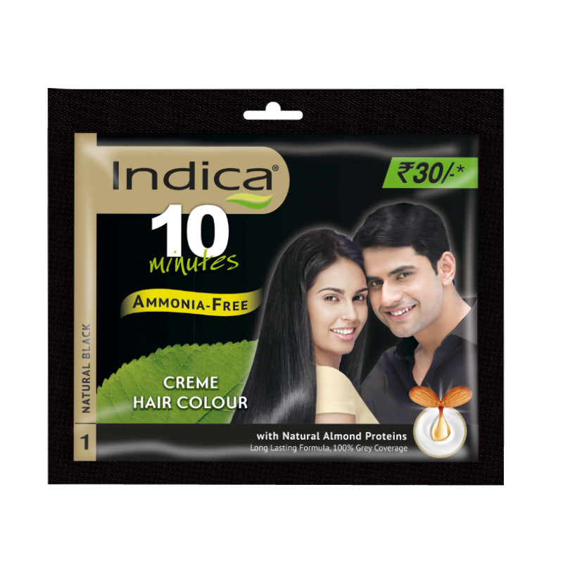 Indica 10 Minutes Creme Hair Colour Natural Black