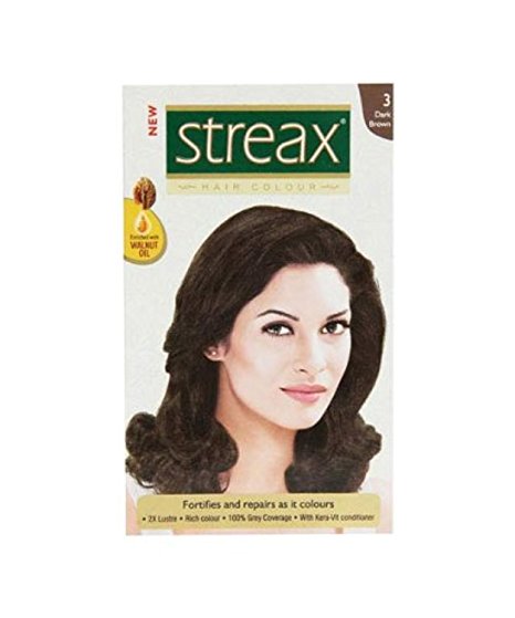 Streax 3 Dark Brown Hair Colour 20ml Pouch