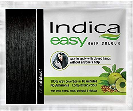 Indica Easy Natural Black 1 Sampoo Based Hair Colour 12 ml Pouch