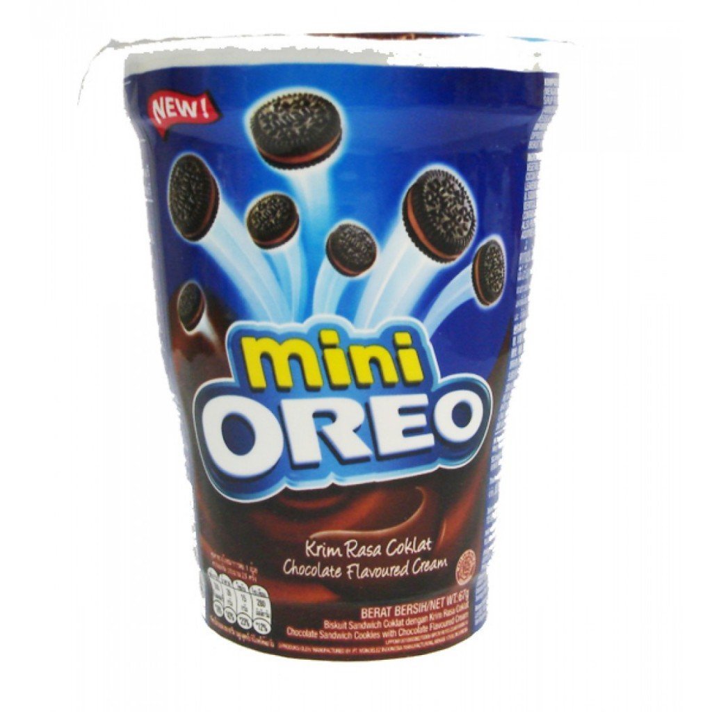 Oreo Mini Krim Rasa Strawberry Flavoured Creams Biscuits 67gm Imp