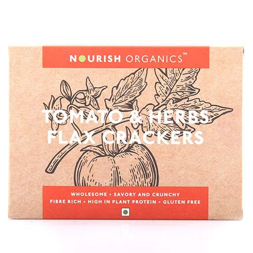 Nourish Organics Tomato & Herbs Flax Crackers 90gm