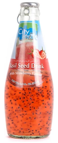 CITY FRESH BASIL SEED DRINK  STRAWBERRY  300ML