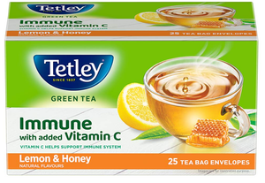 TETLEY GREEN TEA LEMON & HONEY 25 TEA BAGS