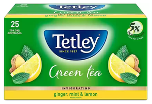 TETLEY GREEN TEA GINGER MINT & LEMON 25 TEA BAGS