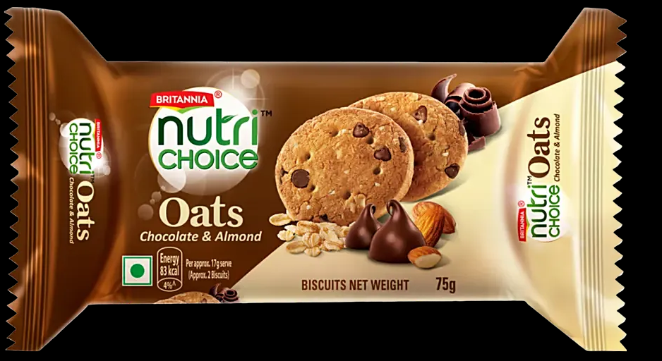 Britannia Oats with Chocolate & Almond Cookies 100g