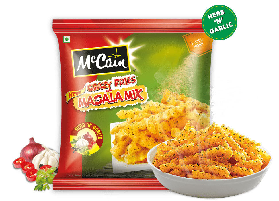 Mc cain crazy fries masala mix herb n garlic 400gm