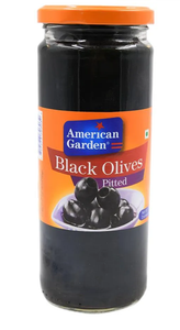 AMERICAN GARDEN BLACK OLIVES PITTED 450GM