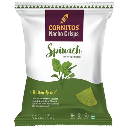 CORNITOS NACHO CRISPS SPINACH ITALIAN HERBS 70GM