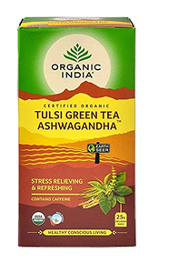 Organic India Tulsi Green Tea Ashwagandha 25Bags