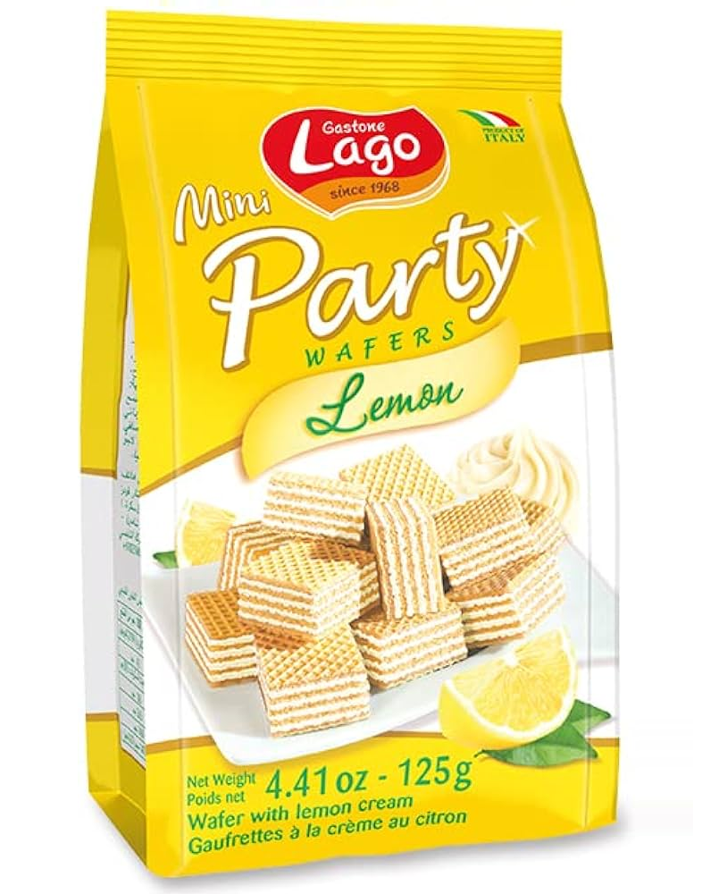 Lago mini party wafers lemon 125g