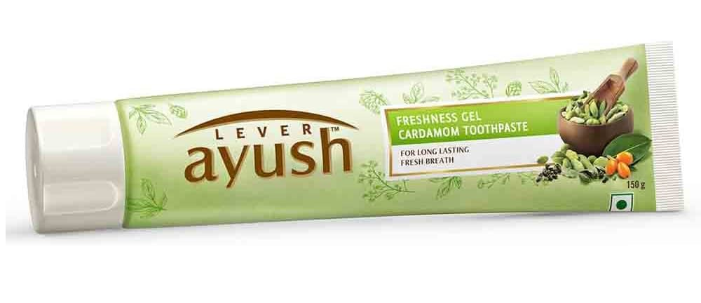 Ayush lever freshness gel cardamom toothpaste 150gmor