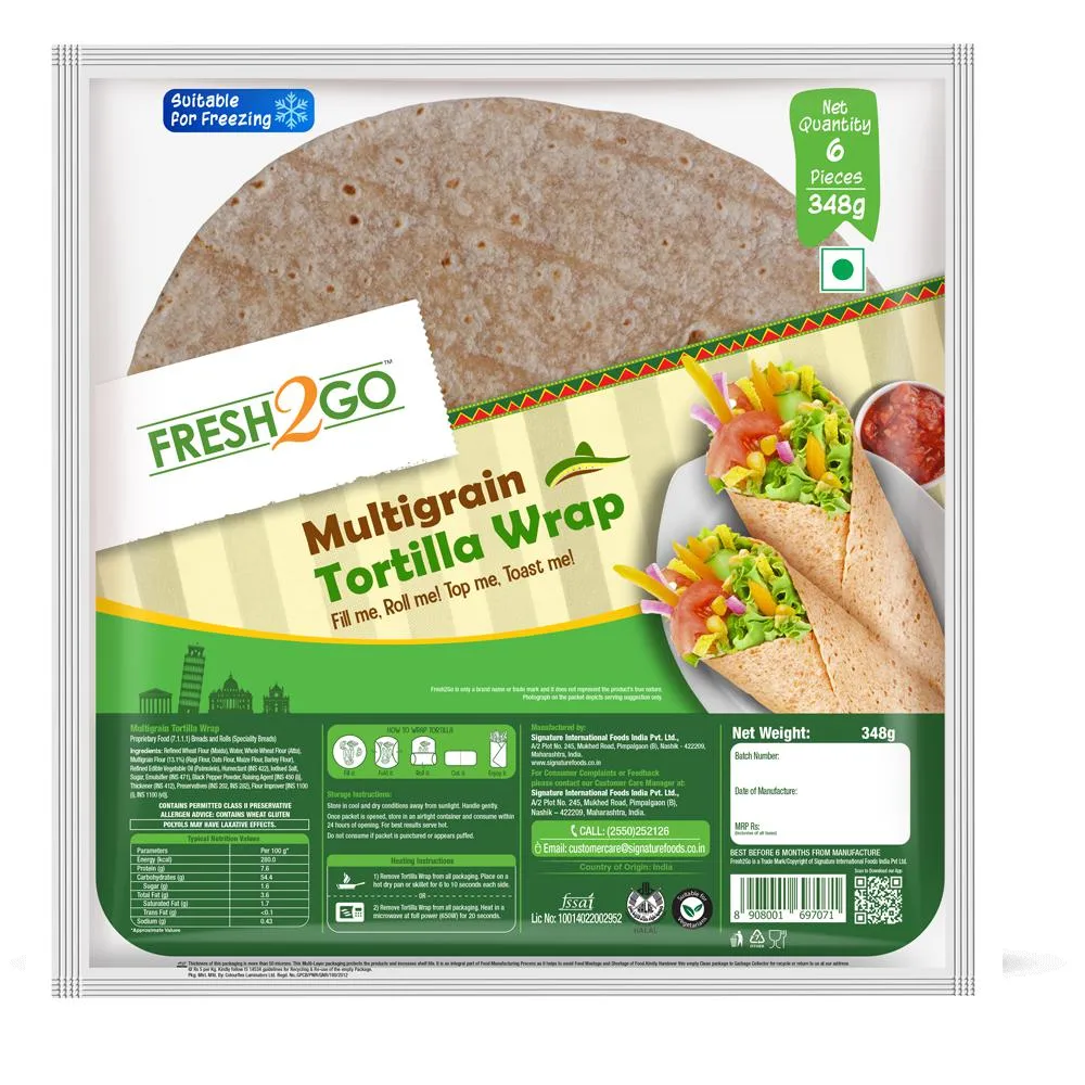 FRESH 2 GO MULTIGRAIN TORTILLA WRAP 348