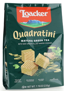 loacker quadratini matcha-green tea Cookies220gm