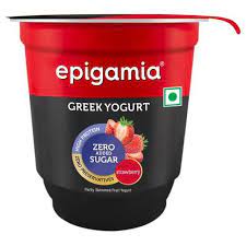 EPIGAMIA GREEK YOGURT ZERO ADDED SUGAR STRAWBERRY 120 GM