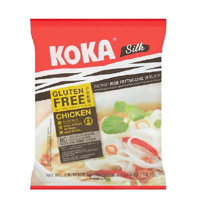 KOKA SILK CHICKEN PHO FLAVOUR GLUTEN FREE RICE FETTUCCINE NOODLES 70G