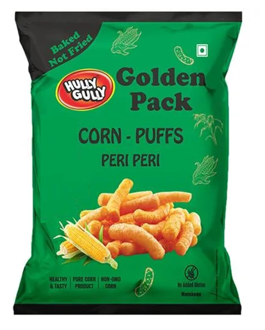 Hully Gully Golden Pack Corn Puffs Piri Piri 130gm