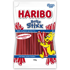 HARIBO STRAWBERRY BALLA STIXX 140GMSTRAWBERRY BALLA STIXX 140GM