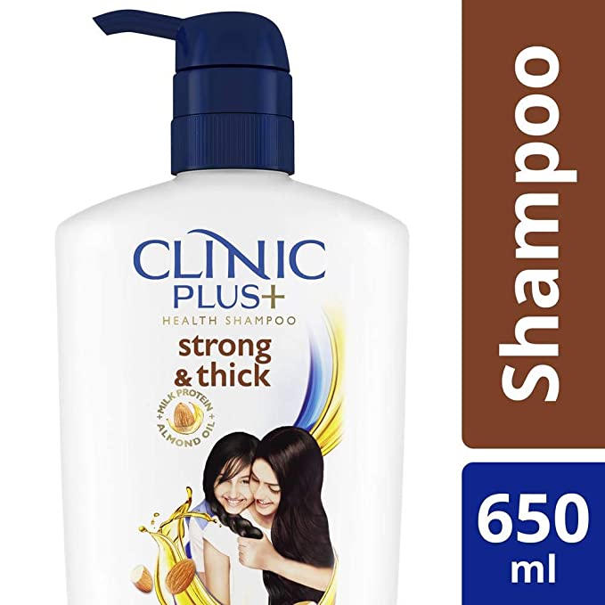 CLINIC PLUS HEALTH SHAMPOO STRONG & THICK MILK ALMOND OIL 650ML