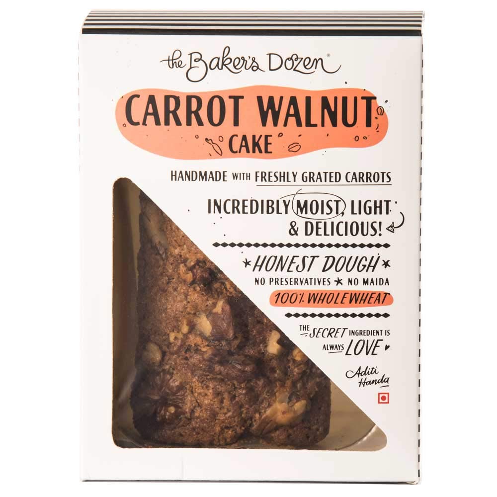 The Bakers Dozen Carrot Walnut Cake 135Gm